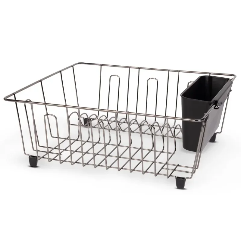 

Mainstays Small Dish Drainer Rack - Chrome/Black Counter Organizers