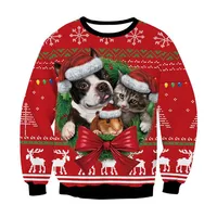 New Christmas Sweaters Green Jumpers 3D Funny Printed Holiday Party Xmas Sweatshirt for Party Birthday Xmas Sweatshirt 1