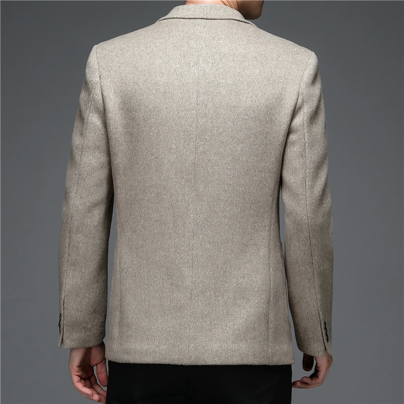 2021 Autumn and Winter New Suit Middle-aged Men's Fashion Casual Classic Wool Suit Jacket Single Suit Slim Blazer Brand Clothing 3