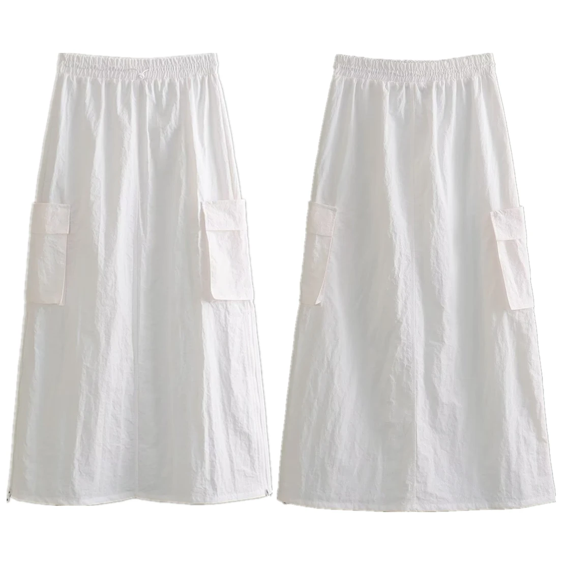 Jenny&Dave England New Medium Waist Nylon Skirts For Women With Vintage Pockets Fashion Ladies White Midi Skirt withered england new with vintage pockets fashion ladies white midi skirt medium waist nylon skirts for women