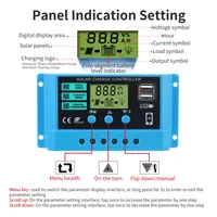 Régulateur de Charge solaire automatique 30A, écran LCD, double chargeur USB, sortie 5V, contrôleur solaire, chargeur de batterie PWM 12V/24V universel 4