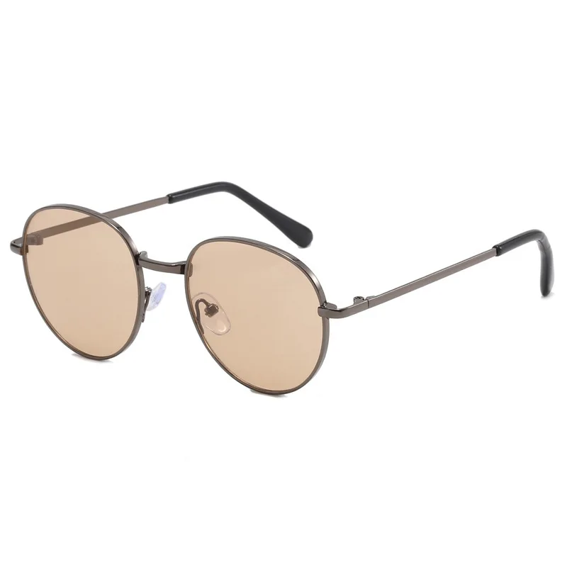New Straight Metal Sunglasses Boys And Girls, Small Oval Children's Glasses For Babies