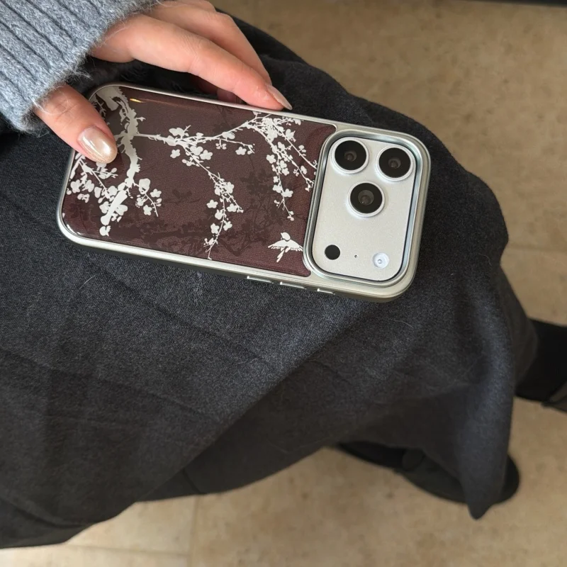 รูปสินค้า เคส iPhone ลายดอกไม้สีขาว นก ป้องกันฝุ่น สวยหรู ดูดี