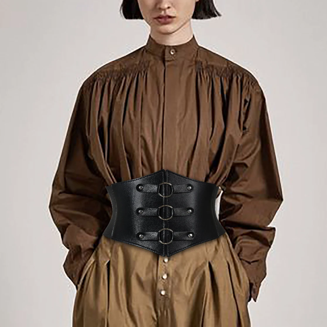 Medieval Retro Court Style Waist Wide Belt Dress Accessories Masquerade Accessories Leather Belt