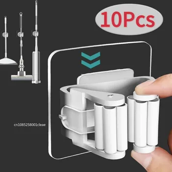 Supporto per scopa Supporto per scopa autoadesivo Supporto per scopa a parete Supporto per scopa Spazzola per spazzare Gancio Organizzatore di stoccaggio Accessori per la cucina del bagno 1
