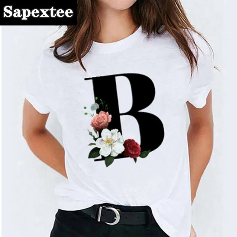 26 Letter Printed Women T-shirts Harajuku 2021 New Tops Casual Tee Summer Short Sleeve Graphic Female T shirt for Women Clothing - 2
