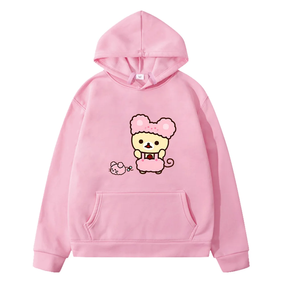 

Rilakkuma Bear Children Hoodies Printing Tops Casual Kawaii Cartoon Sweatshirts Streetwear Women Long Sleeve Fleece Clothes Girl