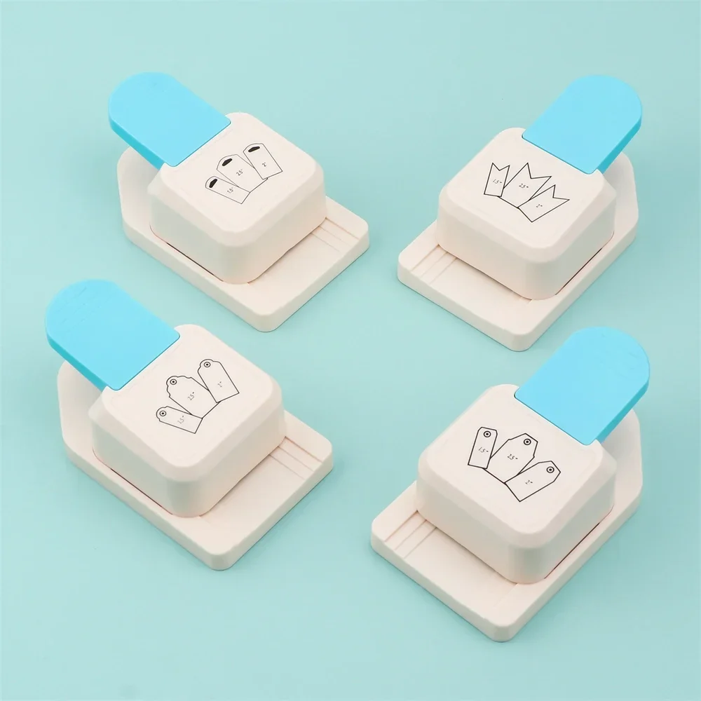3-in-1 공예 펀치 1.5/2/2.5 인치 배너 및 태그 모양 레버 액션 공예 펀치 종이 공예 스크랩북 DIY 수제용