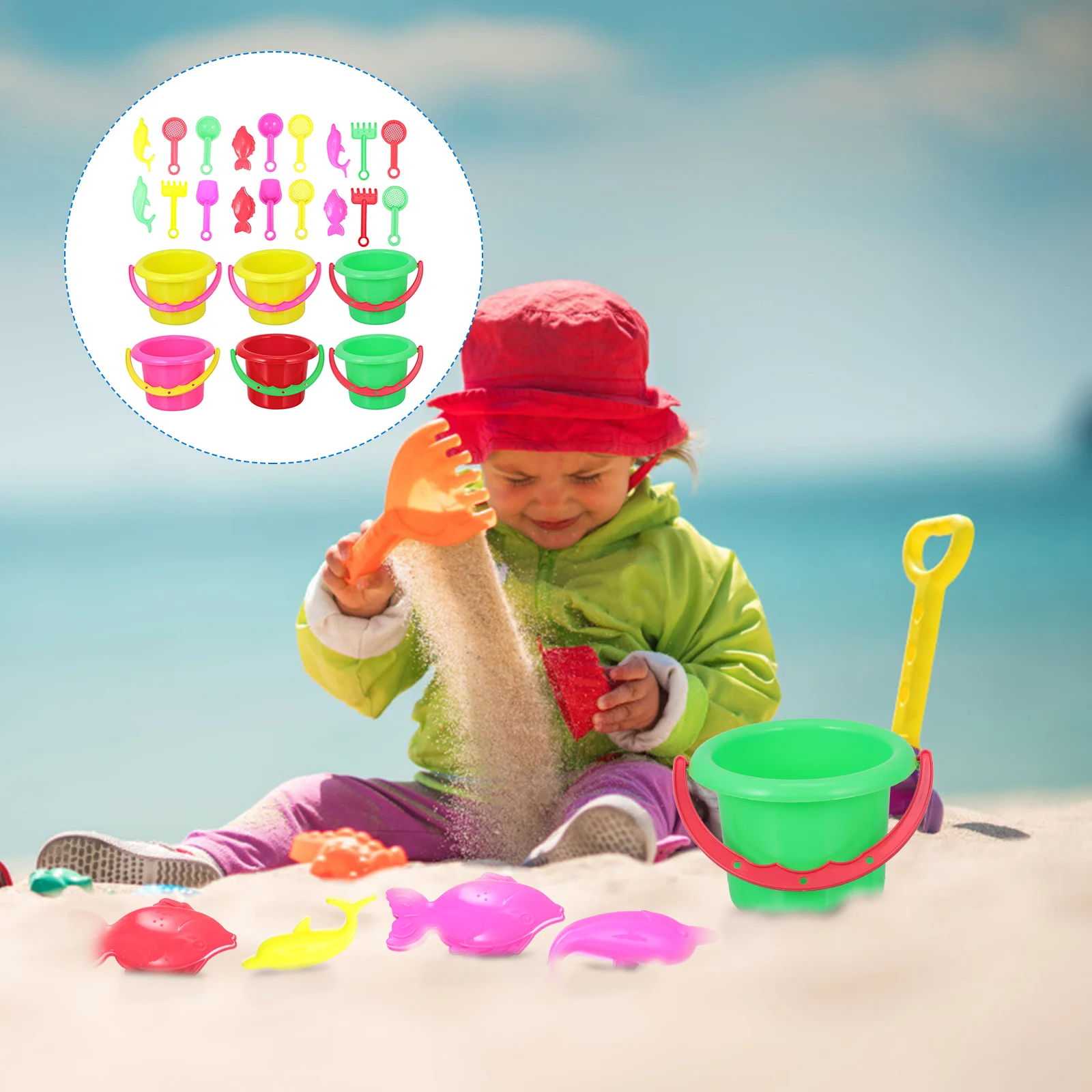 24pcs Child Sand Bucket Interesting Kids Beach Bucket Toy Mini Bucket Mini Toddler Kids Toys For Kids 4