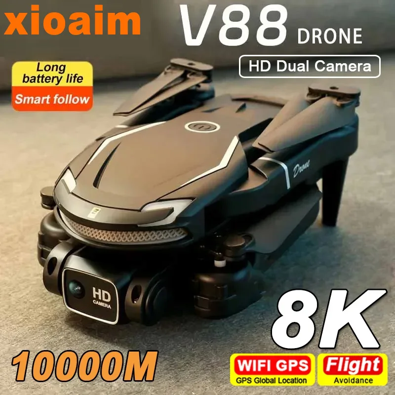 Дрон Xiaomi MIJIA V88, профессиональный HD Квадрокоптер с дистанционным управлением, GPS, двойной камерой, для аэрофотосъемки, 8K