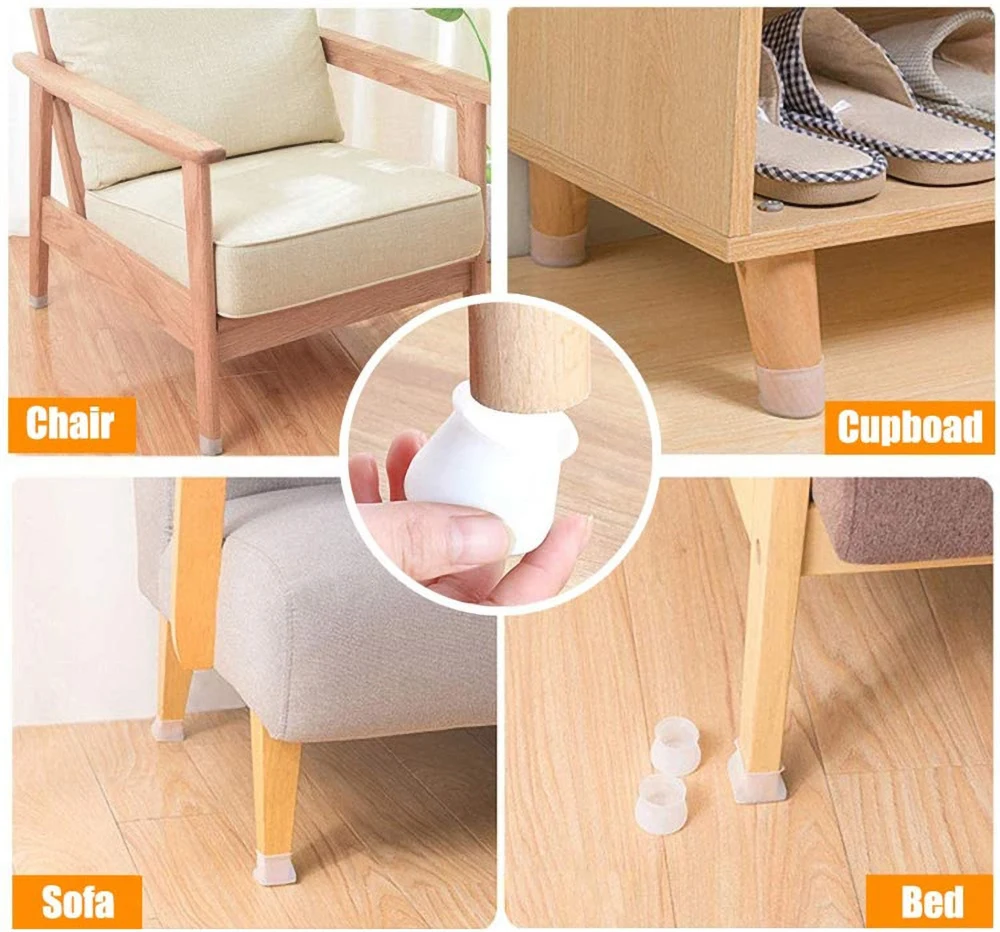 Compact Silicone Floor Protectors with Felt Pads