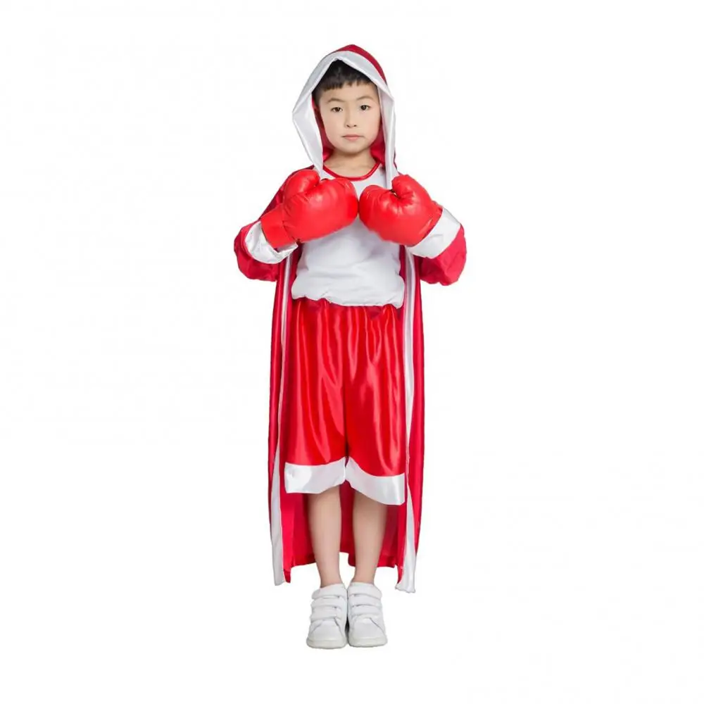 Children's Sets Kids Comfortable Long Sleeve Belt Loose Muay Thai Boxing Robe Stage Show Kickboxing Gown Children's Clothing