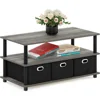 Coffee Table, 31.22D x 15.5W x 15.8H in, French Oak Grey/Black/Black 5