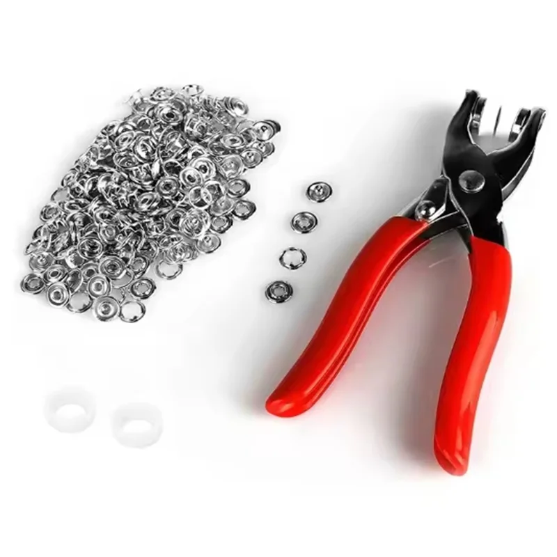 Metal Snaps Buttons Pliers Set Snap Fasteners Kit Tool Sewing Buttons Press Studs Snap Sew Tool for Installing Clothes Bags 6