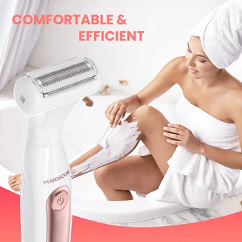 MAXGROOM 4 in 1 Body Hair Trimmer Kit for Women Electric Nose Ear Trimmer Rechargeable Razors for Groin IPX6 Waterproof Epilator 3