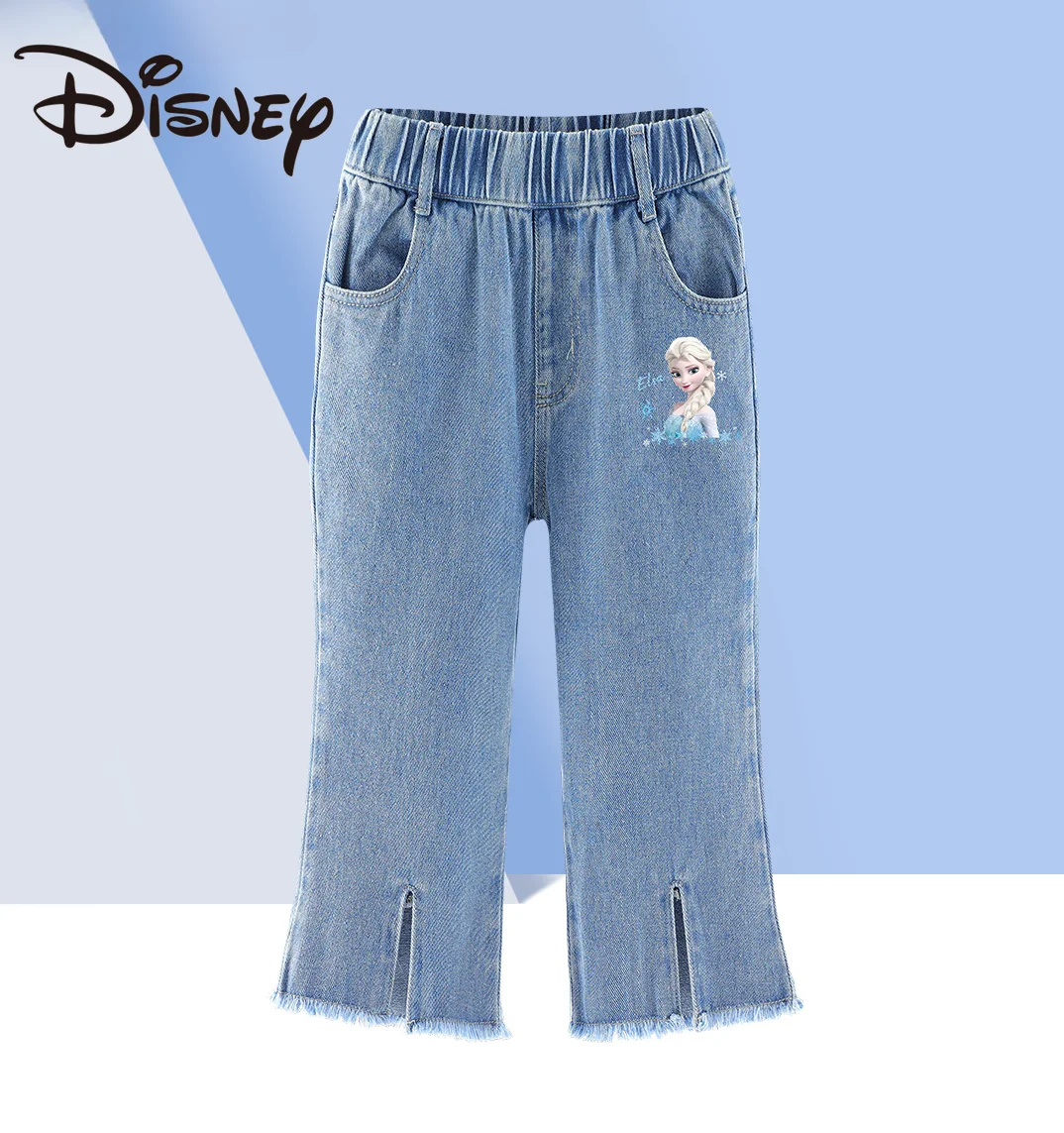 

Disney Girls Jeans Spring And Autumn Spring Clothes 2023 New Princess Essa Childrens Trousers Girls Fashion Loose Bell Bottoms