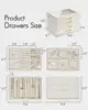 4 Layer Jewelry Box for Women, Glass Lid Jewelry Organizer with 4 Drawers for Necklaces Rings Earrings Bracelets - Cloud White 2