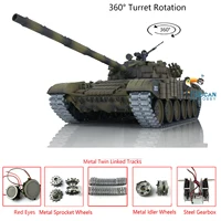 Henglong Soviet T72 RC Tank 1:167.0 3939 360° Turret Red Eyes Armor Remote Controled Vehicles TH20572 2