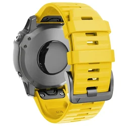 Enhanced QuickFit Watch Strap - Titanium Alloy Band Bracelet, 22mm/26mm for QuickFit 26mm (Silicone Yellow)