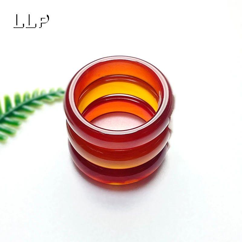 Universal Natural Red Agate Quartz Ring - Unique Design with Hypoallergenic Material