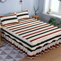 Cotton Quilted Bed Skirt King Size Mattress Protective Cover Double Thickened Non Slip Breathable Laminated Cotton Luxury Sheets 3