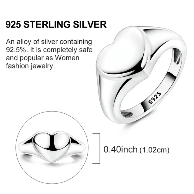 Bague en argent sterling 925 véritable, forme de cœur, trèfle, bijoux pour femmes, cadeau d'anniversaire, de fiançailles