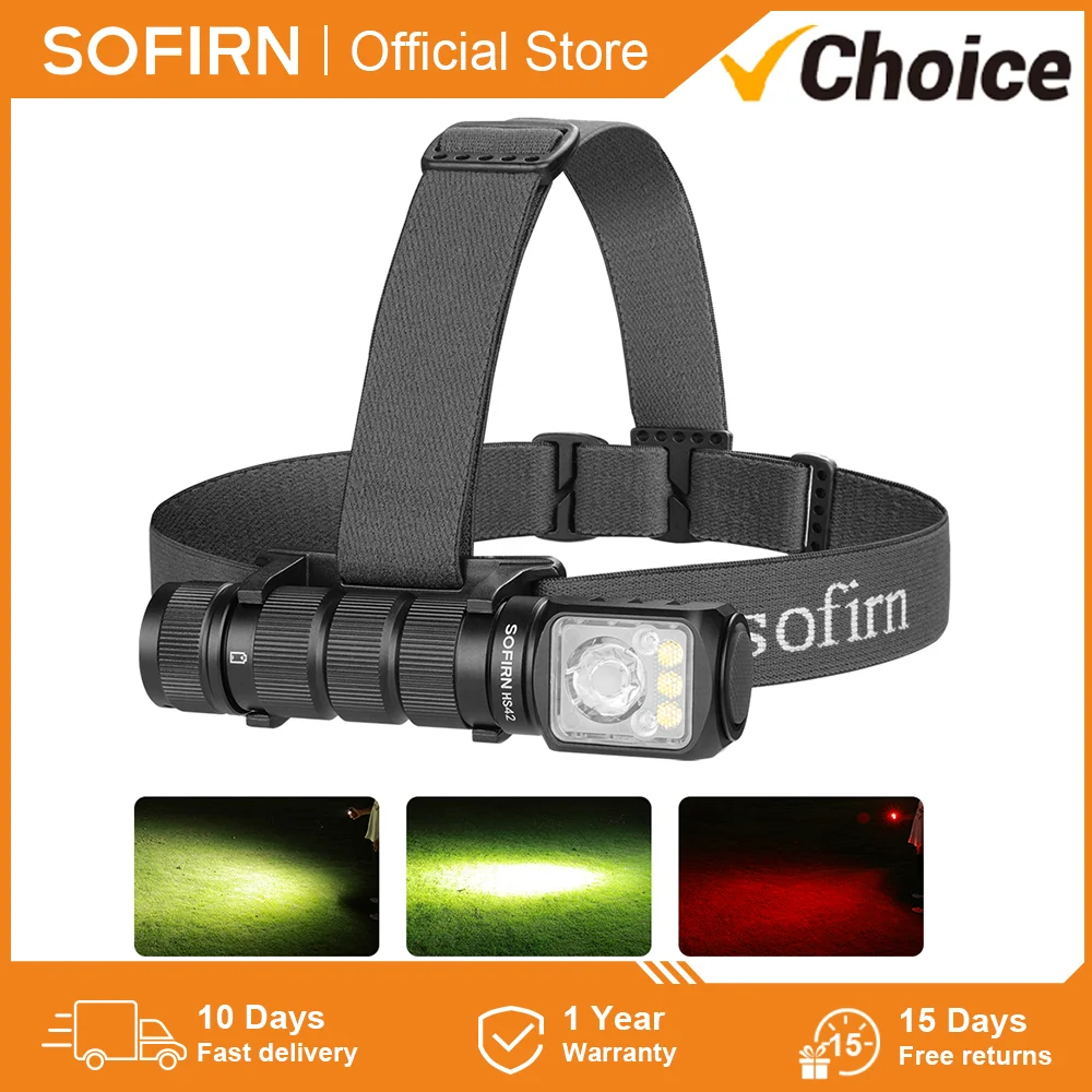 SOFIRN HS42 EDC latarka czołowa 2100 lm 18650 USB C