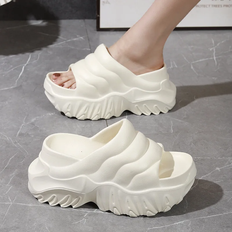 New high heel 9 cm platform slipper women summer height