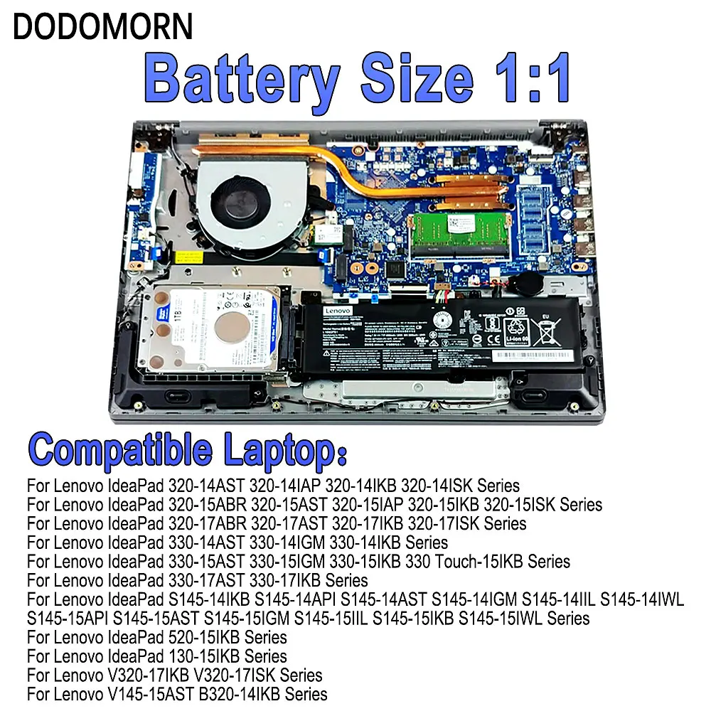 Dodomorn-bateria do Portátil para Lenovo Ideapad L16m2pb1 L16c2pb1 L16c2pb2 L16s2pb2 L16s2pb2 L16s2pb2 L16s2pb2 Bateria do Portátil - Imagem 6