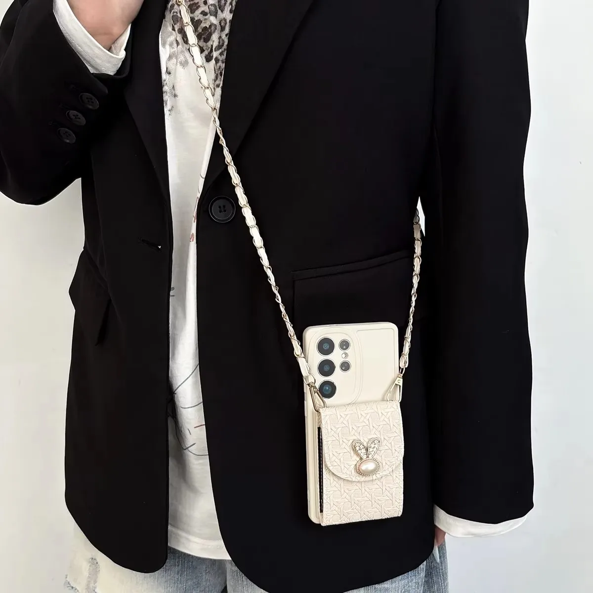 Luxury Chain Wallet Phone Case with Multi-Card Slots and Soft Cover