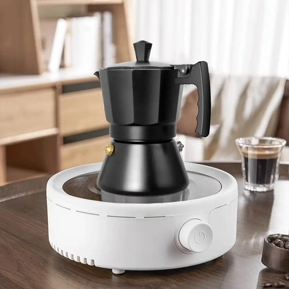 150ml/300ml Aluminum Moka Italian Mocha Pot Espresso Coffee Maker Induction Cooker Percolator Stove Top Pot Coffee Machine 5