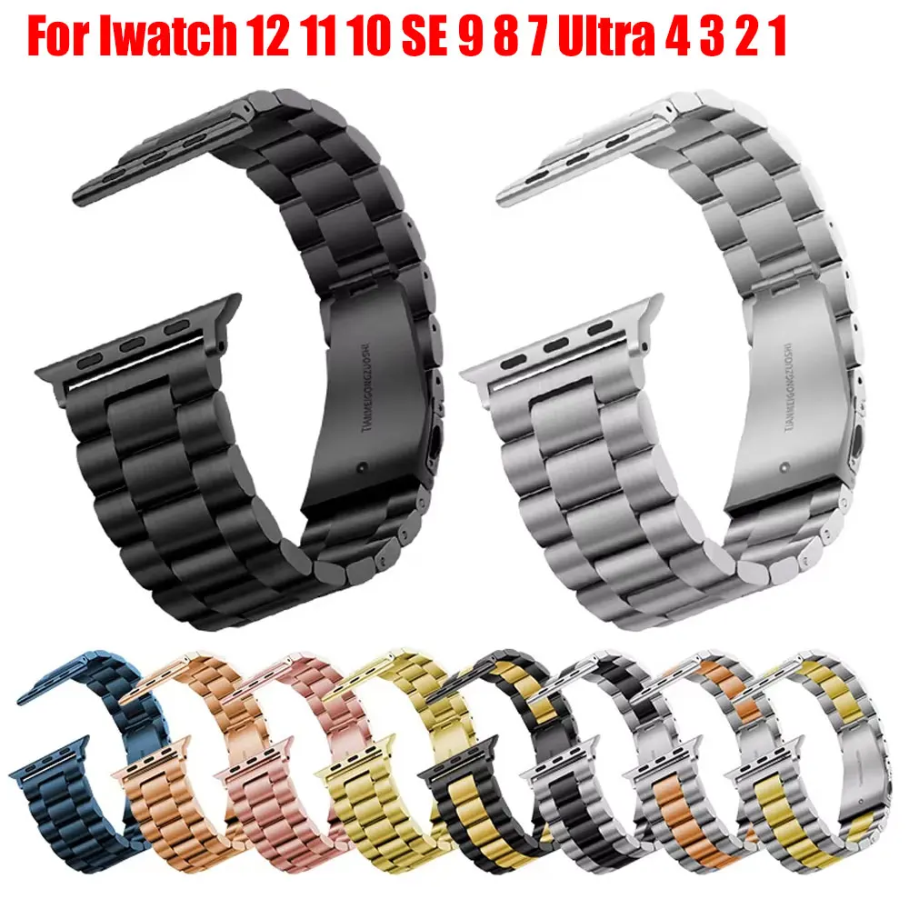 Metallarmband für Apple Watch 49mm 45mm 41mm 46mm 44mm Edelstahl Correa Armband Gürtel Iwatch 42mm Serie 12 11 10 Ultra 3 4