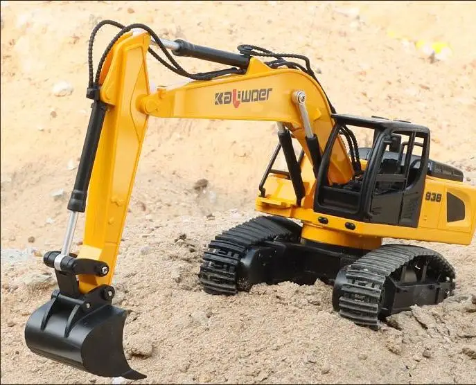 Huina 1/24 RC Truck 9CH Remote Control Digging Excavator Simulation Engineering Vehicle Sound Light Car Model Kid Christmas Gift 6