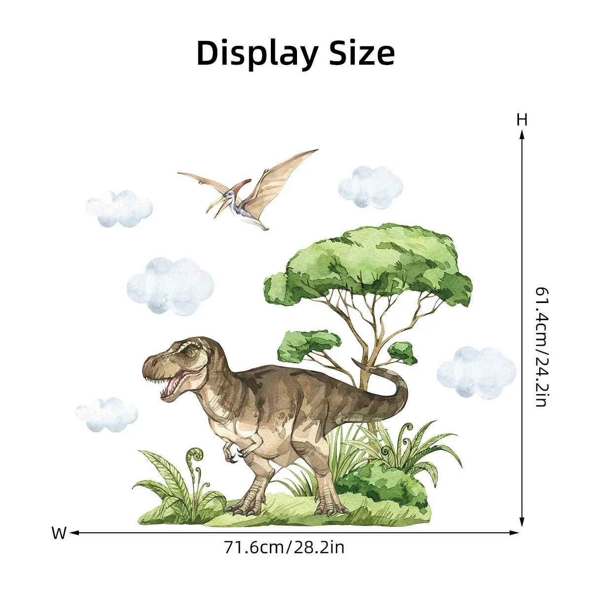 Watercolor Waterproof Dinosaur Wall Stickers for Kids Room Boys Room Decoration Bedroom Decor for House Art Living 1Pc wall stickers wall sticker