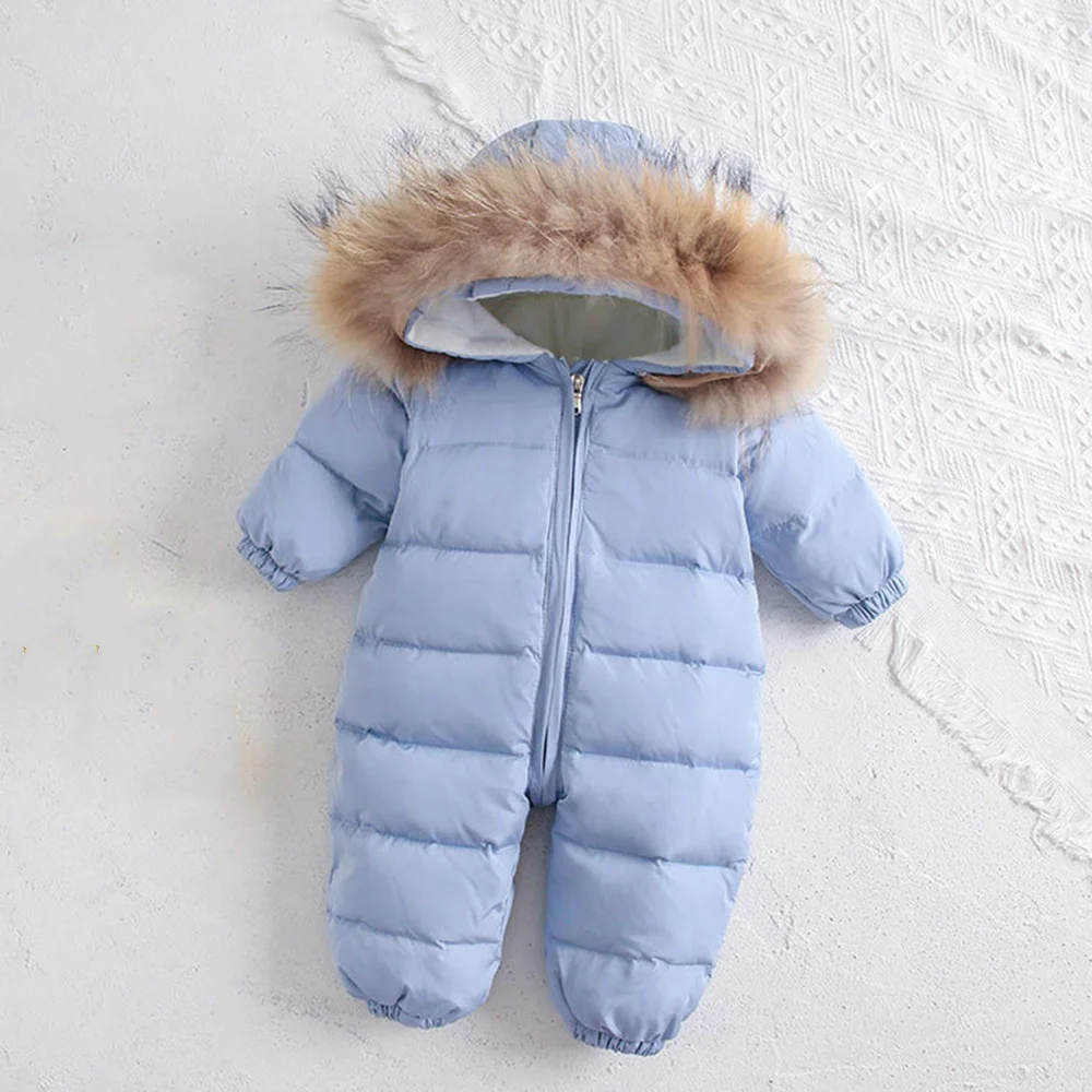 

-30 Winter Snowsuit Baby plus velvet Down Jacket Infant Clothes little Girls clothing Boy Climbing Kids Jumpsuit toddler romper
