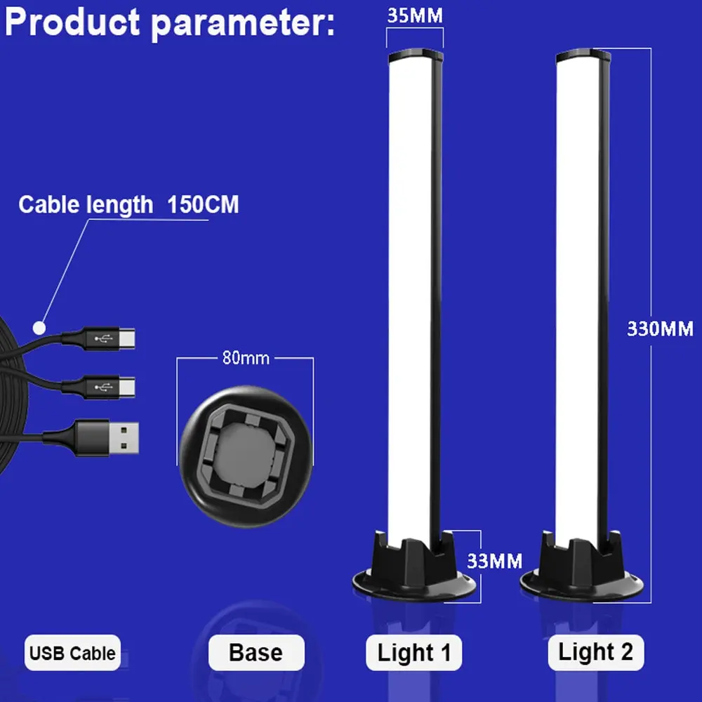 Flightmode- 5 lumières d'ambiance LED bleues pour voiture USB