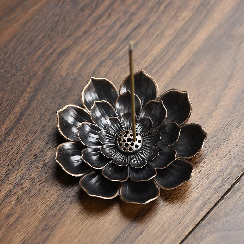 1Pcs Porous Lotus Zen Line Incense Insertion 2-In-1 Incense Holder Sandalwood Burner Lncense Plate Tray Retro Home Decorations - Image 3