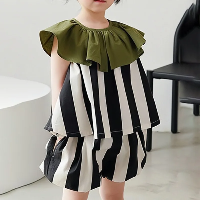 Girls Striped Cotton Summer Set 6
