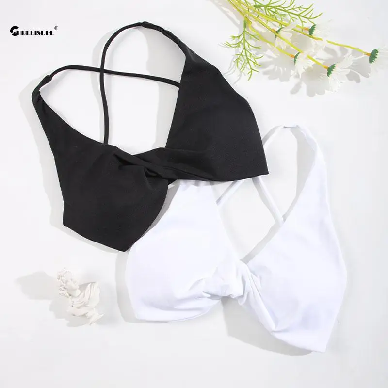 

CHRLEISURE Women's Sports Bra Cross Beautiful Back Running Underwear with Chest Pad Naked Feeling Yoga Bras Casual Sportswear