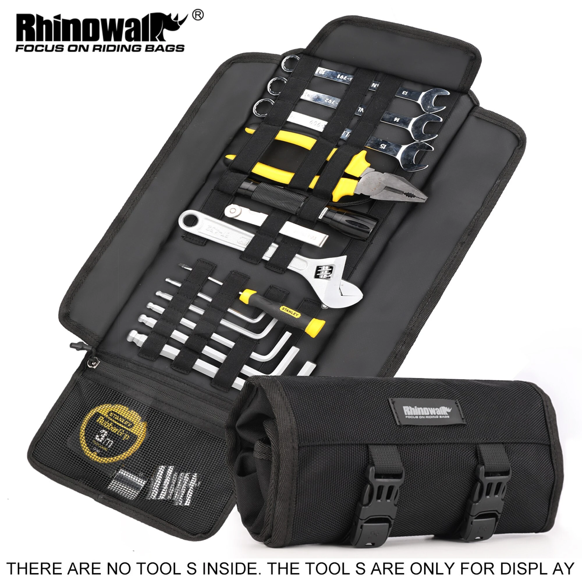 Rhinowalk Motorcycle Tool Roll Bag Portable Motor Saddlebags Side Tool