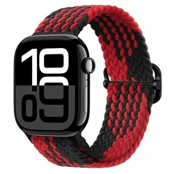 Premium Nylon Braided Strap for Smartwatch - Durable and Stylish Bracelet Design (Z Black red)