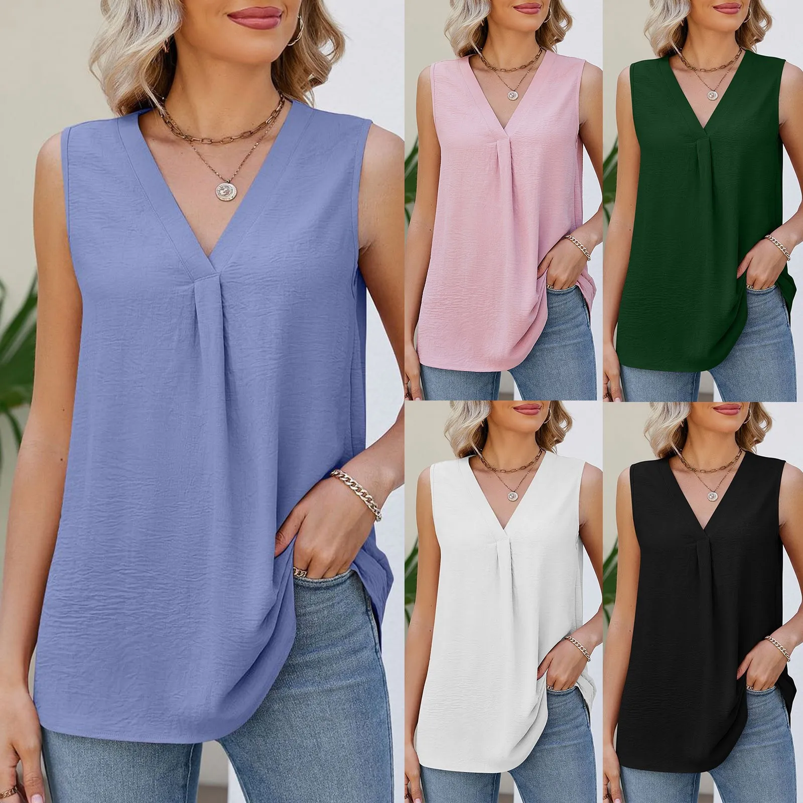 Summer Women Tops Sleeveless Vest Solid Tee Shirt| | - AliExpress