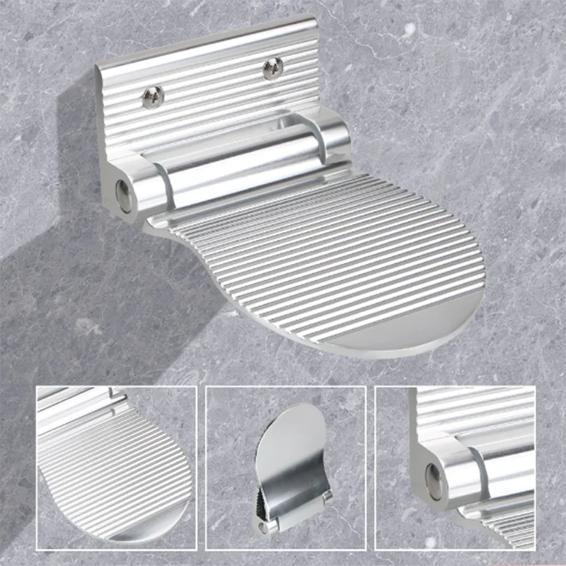 30PCS Bathroom Footrest Shower Foot Rest Pedestal Pedal Wall Mounted Black/silver Aluminium Alloy Shower Footstool Anti-slip