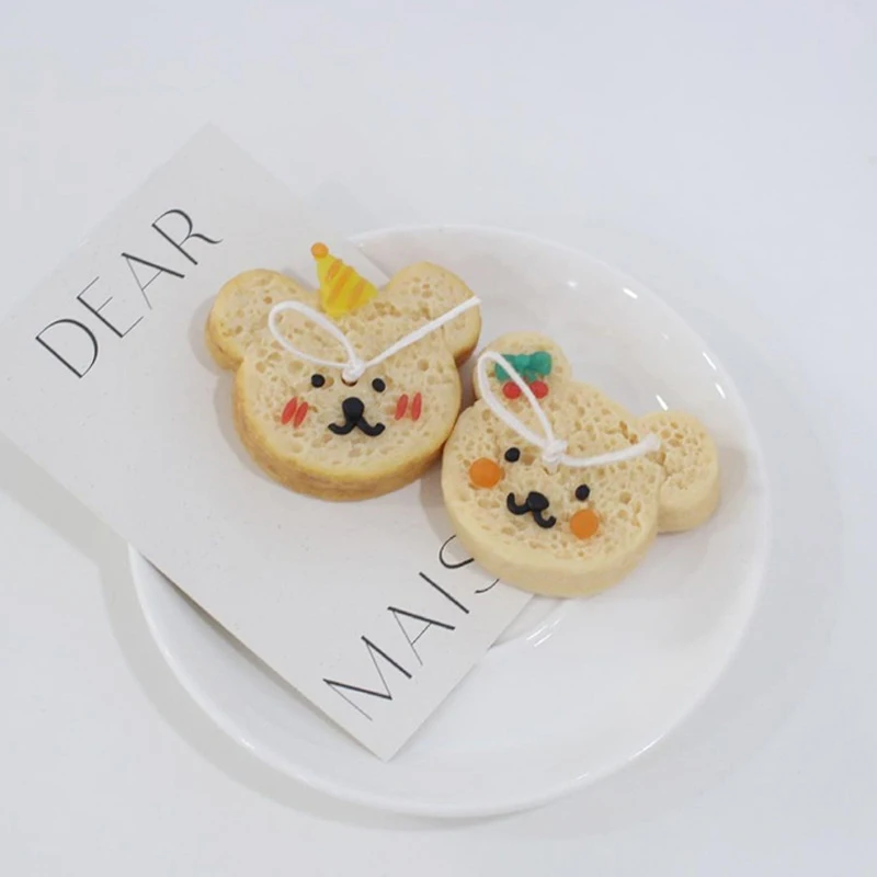 Bear Biscuit Silicone Candle Mold Diy Animal Shape Plaster Craft Making Mousse Chocolate Bake Mould Handmade Home Decora