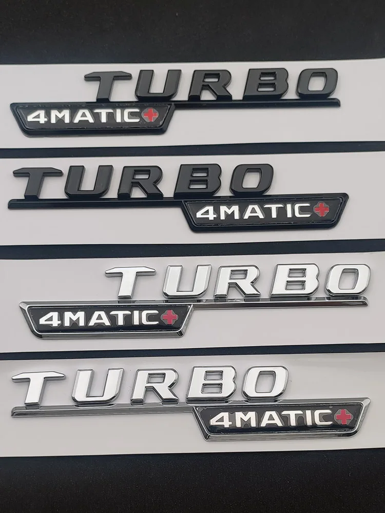 Car Fender Logo Turbo 4Matic Emblem Plus Sticker Per Mercedes A45 W176 Cla45 C117 E53 W213 Gla45 X156 Gle53 W166 Accessori Amg