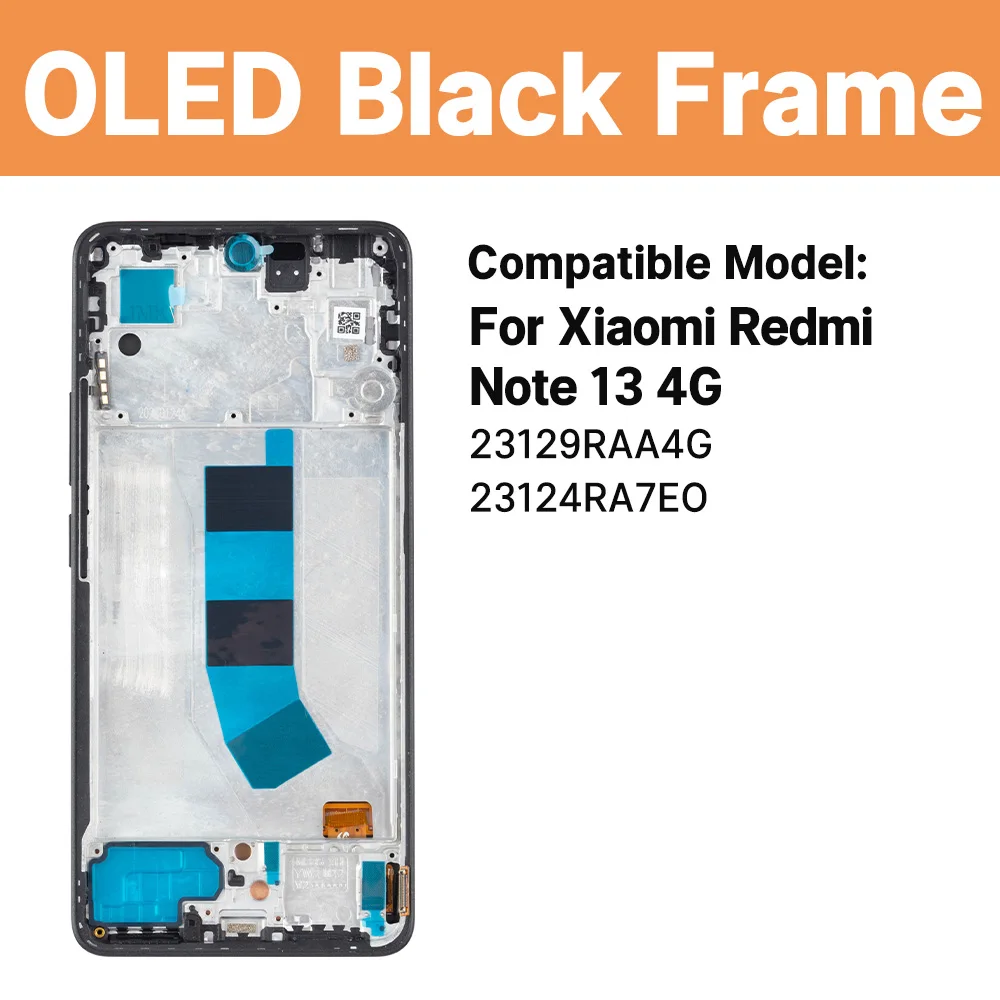 Kit Sostituzione Schermo LCD Per Xiaomi Redmi Note 13 4G 6,7'' Con Telaio Nero E Utensili