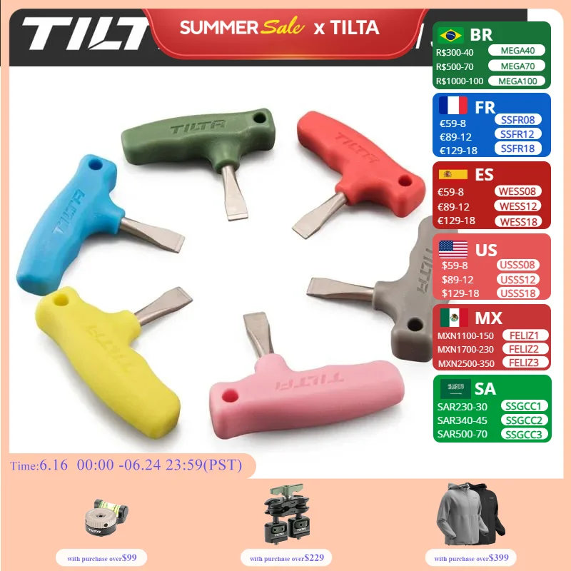 Прямая отвертка TILTA/инструменты для шлицевых отверток, черные аксессуары TILTA