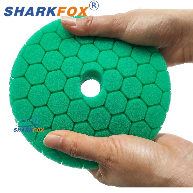 Sharkfox 3/5/6inch Car Polishing Disc Buffing Polishing Pads Self-Adhesive Buffing Waxing Germany Foam Polishing Pad For DA/RO 2