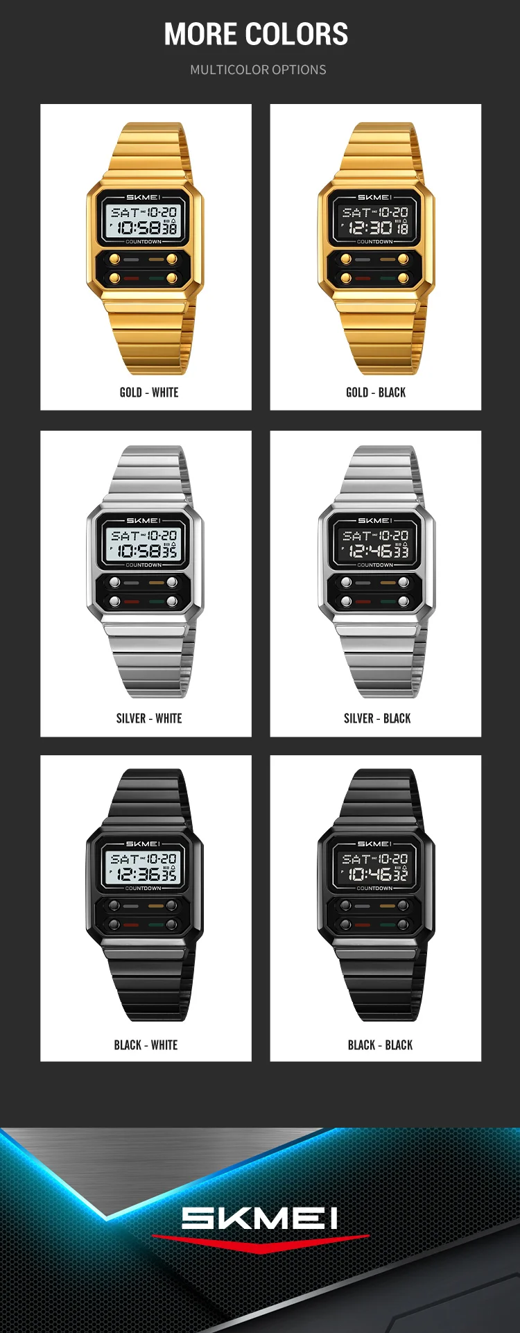 Luxury Waterproof Shockproof Digital Men's Watch Stainless Steel_voghion.com