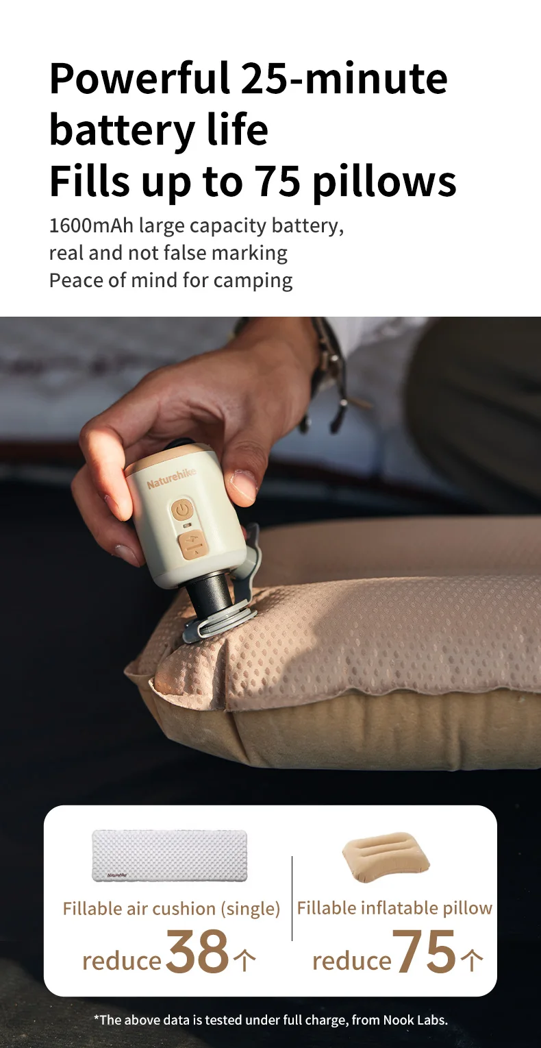 Natureh Mini Portable Electric Inflatable Pump Outdoor Camping